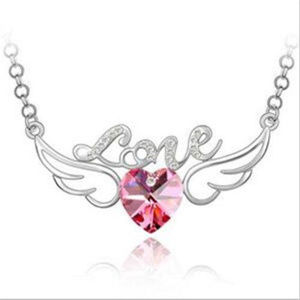 CLEARANCE ** PRICE FIRM  ** Beautiful Love Pendant Necklace With Pink Heart